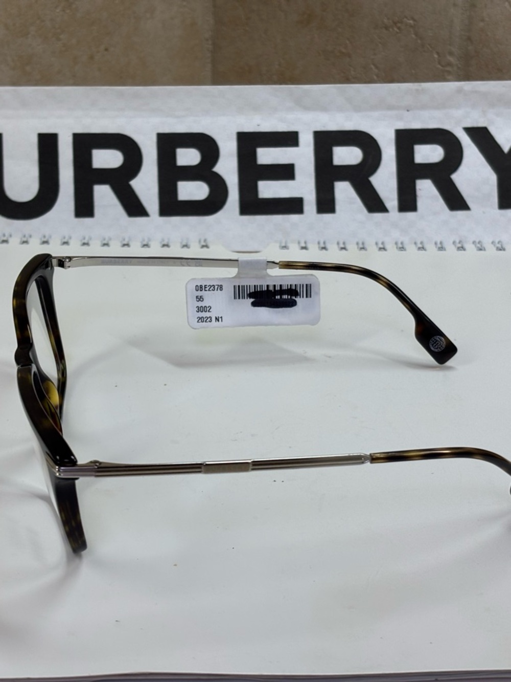 New Burberry BE2378 3002 Ellis Dark Havana Optical Glasses Extra Long Temples - Picture 7 of 13